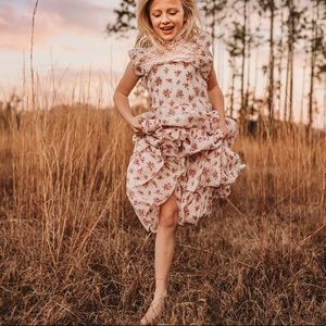 Mia Joy Joyfolie Girls Dress Pink Lace Flowered 8